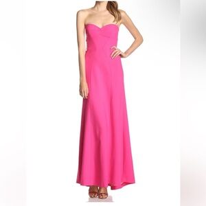 BCBGMaxAzria Strapless Pink Gown Maxi Dress size 2 XS Formal Barbie Bustier NWOT